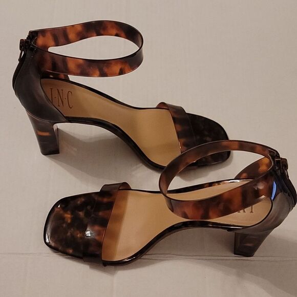 NEW INC TRANSLUCENT STRAPS ANKLE STRAP MAKENNA SQUARE TOE BLOCK HEEL SANDAL - Picture 10 of 16